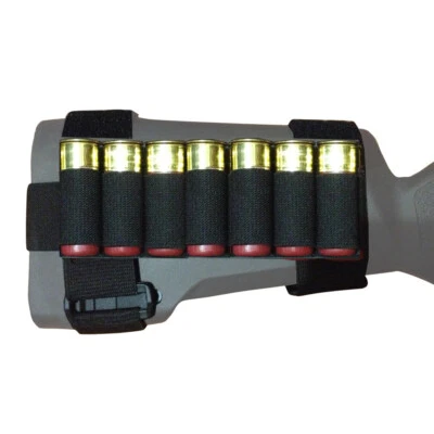 7 Round Tactical Shotgun Stock Shell Holder Ammo Carrier Hunting Pouch Strip - Image 1 of 4