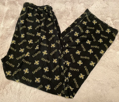 New Orleans Saints NFL Team Mens Fleur de Lis Pajama Lounge Comfy Soft Pants M Cover
