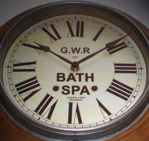 Great Western Railway GWR Victorian Style Wooden Clock, Bath Spa Station - Picture 1 of 3