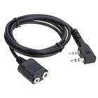 K Type 2 Pin Speaker Mic Headset Earpiece Extension Cord Cable For Baofeng Uv-5R