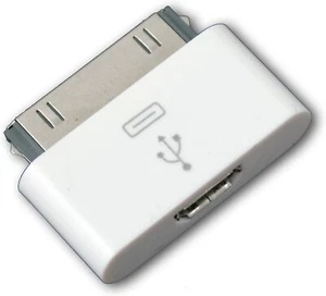 30 Pin Male Dock Connector To Micro USB For iPhone iPad iPod - White Colour - Picture 1 of 2