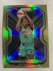 2021 WNBA Panini Prizm Michaela Onyenwere Gold 1/10 Rookie RC ROY - Foto 1 di 5