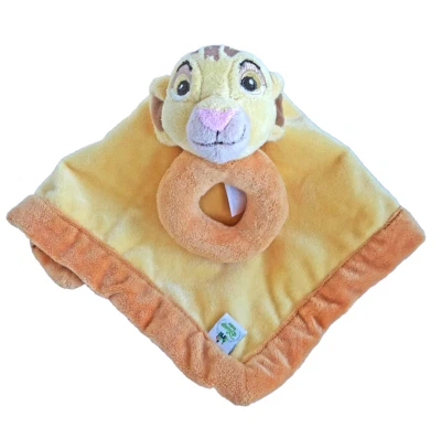 Disney Baby Simba Security Blanket with Ring Rattle Lion King Lovey Plush Yellow - Image 1 of 4
