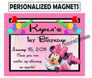 15 IMANES Rosa MINNIE MOUSE Fiesta Cumpleaños Favores DSGN Globo - Imagen 1 de 2