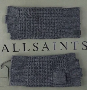 ALLSAINTS NEVADA CHARCOAL WOOL BLEND FINGERLESS GLOVES - Picture 1 of 7