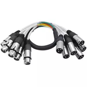 Seismic Audio 6 Channel 2 Foot XLR Colored Multi-Patch Snake Cable - Picture 1 of 3