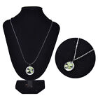 Real Green Lucky Shamrock Four Leaf Clover Round Pendant Necklace Friends