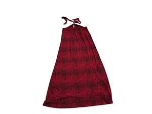 Michael Kors XL Red & Black Snake Print Halter Maxi Dress With Tie Detail - Picture 1 of 7