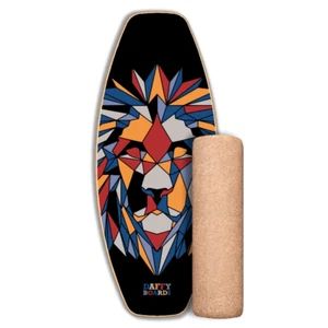 Daffy Boards Allrounder Balance Board Set with Cork Roller - Fractal Lion - NEW - - Picture 1 of 5