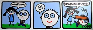 Todd Goldman Comic Strip art Original painting what's 2x4 gallery wrapped canvas - Picture 1 of 9