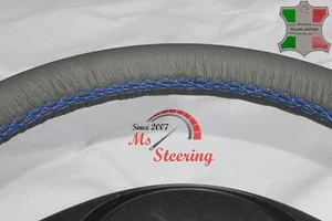 FOR ALFA ROMEO Giulietta Sprint 54-62 GREY LEATHER STEERING WHEEL COVER, CLOSED - Picture 1 of 6