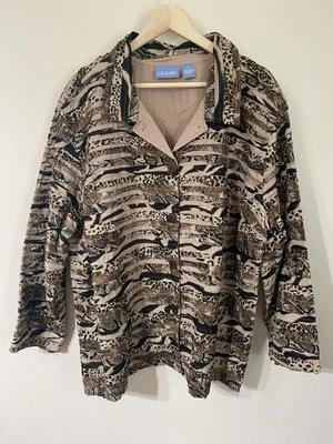 Liz and Me Animal Print Leopard Tiger Zebra Cotton Jacket 3X NWOT - Image 1 of 4