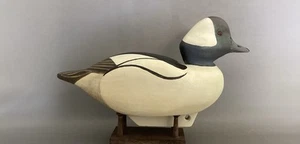 Bufflehead Duck Decoy, Solid Wood, Glass Eyes, Unused. - Picture 1 of 9