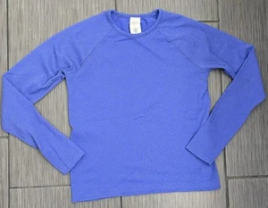 Athleta Girl Power Up Shimmer Purple Top Size Large (12) Stretch Ribbed - Picture 1 of 7
