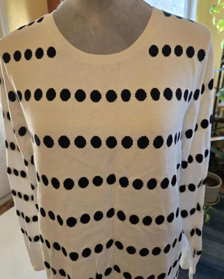 Suéter Vince Camuto Estampado de Lunares Manga Larga Cuello Redondo Talla Grande A750 Foto 1 de 4