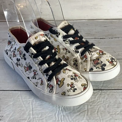 Tênis Disney Infantil 5 Multicolorido Top Baixo Sapatos de Lona Mickey Mouse Confortável Casual - Imagem 1 de 4