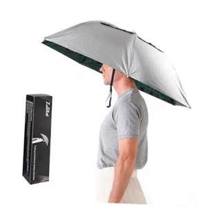 Head Umbrella Hat, Compact Folding Hands Free Hat Umbrella for Adults Rain - Picture 1 of 7