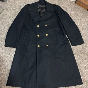 Vintage US Navy Peacoat 48 Reg Wool Overcoat by Neptune Garment Co. Made in USA - Picture 1 of 8