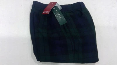 Pantalones de sarga plisados a cuadros Lauren Ralph Lauren verde/azul talla 4P precio de venta sugerido por el fabricante 139 USD Foto 1 de 4