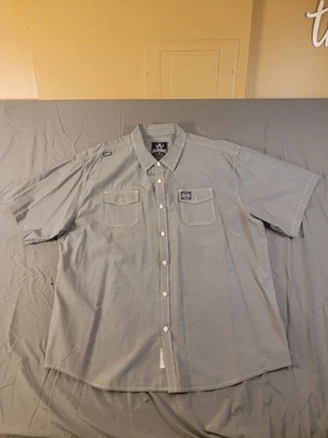 Camisa con botones Akademiks para hombre 6XL negra blanca manga corta adulto hip hop informal Foto 1 de 4