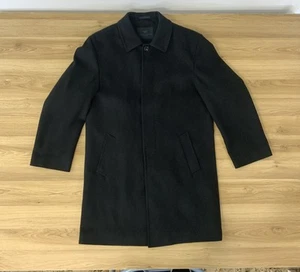 Authentic Giorgio Armani Men’s Overcoat Coat Size 46 WOOL Black Lined - Picture 1 of 6