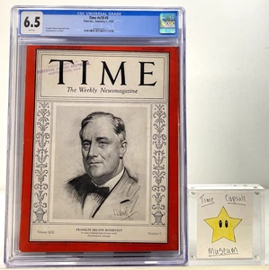 Time Magazine #v19 #5 February 1932 President Franklin D Roosevelt FDR CGC 6.5 - Picture 1 of 4