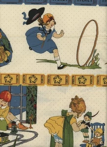 BTHY Punctuation American Jane Moda Sandy Klop Vintage Children OOP Creme 18x43 - Picture 1 of 8