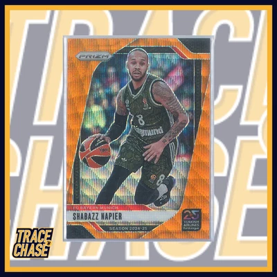 2024-25 Panini Prizm Euroleague Basquete Shabazz Napier Orange Wave 14/60 #63 - Imagem 1 de 3