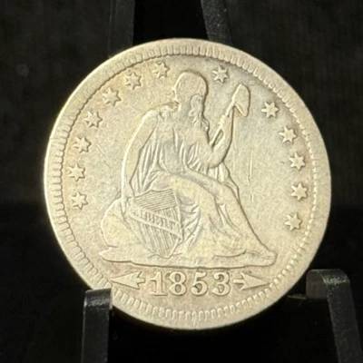 1853 Seated Liberty Quarter Silver Coin - Image 1 of 2