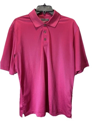 Pebble Beach Performance Polo Mens Golf Shirt Large Short Sleeve Shirt Pink SS1 - Image 1 of 4