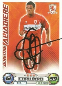 TARJETA COLECCIONABLE JEREMIE ALIADIERE FIRMADA MIDDLESBROUGH 2008/2009 MATCH ATTAX + CERTIFICADO DE AUTENTICIDAD - Imagen 1 de 1