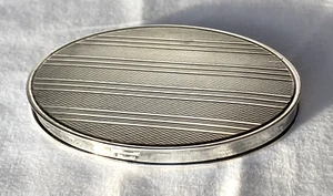 Sterling Silber Art Deco lose Puderdose, Innenspiegel gebrochen, 20er Jahre - Bild 1 von 6