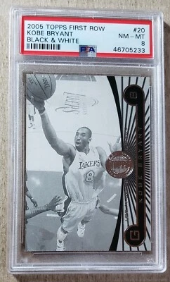 2005 Topps First Row Black & White Kobe Bryant /225 PSA 8 Lakers #20 - Image 1 of 2