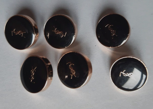 SAINT LAURENT (YSL) BOTTONI YSL 6 pezzi misura 14 mm 0 4 pollici oro e nero