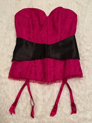 LIGAS CORSÉ Fredericks of Hollywood Jacquard Brocado Sin Tirantes Negro Satinado Foto 1 de 4