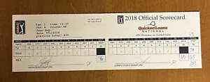 2018 Quicken Loans Used Scorecard John Huh - Rickie Fowler Marker Auto Signed - Picture 1 of 2