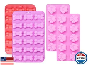 Silicone Molds Puppy Dog Paw and Bone, Non-Stick Food Grade Silicone Molds fo - Picture 1 of 5