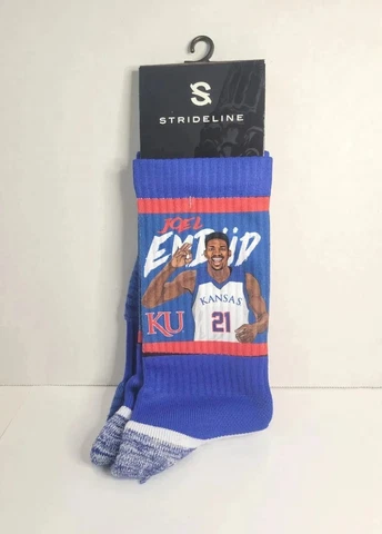 Men's Strideline Joel Embiid Kansas Jayhawks Basketball Crew Socks 76ers MVP Cover