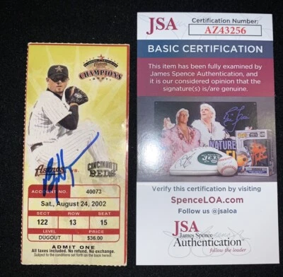Billy Wagner Auto Ticket Stub 8/24/2002 Houston Astros Reds Signed JSA - Image 1 of 3