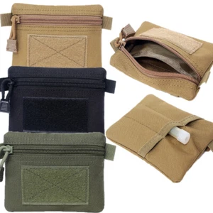 Men's Tactical Wallets MOLLE Pouch Purse Zipper Bag Small Storage Pocket Handbag - Picture 1 of 22