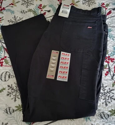NWT Dickies Jeans Mens 44×32 Black Denim Flex Carpenter Pants Regular Straight  - Image 1 of 4
