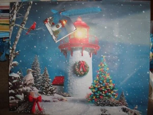 HOLIDAY GIFT BAGS  LOT OF 2  APPROX. SIZE 12 1/2" X 10 1/4" LIGHT HOUSE - Picture 1 of 3