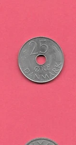 DENMARK DANISH 1976 25 ORE UNCIRCULATED-UNC MINT OLD VINTAGE COIN - Bild 1 von 1