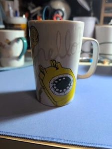 Starbucks ¡Hola! Taza de café alta amarilla teléfono giratorio vintage 2015 - Imagen 1 de 7