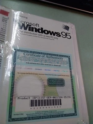 Microsoft Windows 95 Booklet, Certificate of Authenticity + Reference Guide NEW - Image 1 of 3