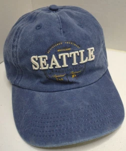 Gorra de béisbol Seattle Washington azul de mezclilla con hebilla ajustable talla única - Imagen 1 de 11