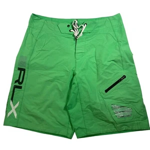 RLX Ralph Lauren Mens Green Drawstring Pocket Swimwear Board Shorts Medium 34” - Picture 1 of 9