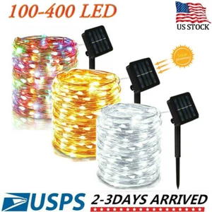 100-400 LED Solar Power String Fairy Lights Garden Outdoor Party Christmas Lamp - Picture 1 of 21