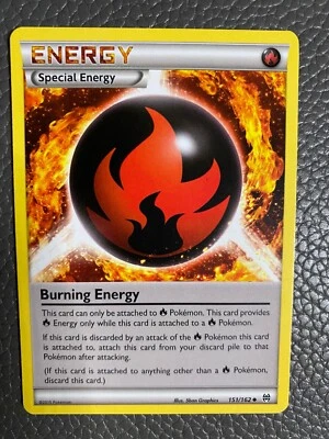 2015 POKEMON xy breakthrough burning energy mint 151/162 fire - Image 1 of 2