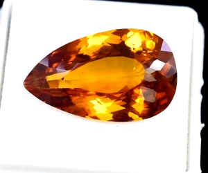 20x12 mm Natural Excellent Orange Garnet Pear Shape Flawless Loose Gemstone AAA - Picture 1 of 8